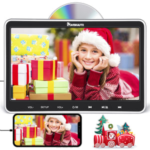 Pumpkin DVD Player Auto TV Kopfstütze im Saugdesign mit 10,1-Zoll Bildschirm, Auto Kopfstützen Monitor mit USB/SD-Wiedergabe, HDMI-Eingang und Ladespeicher