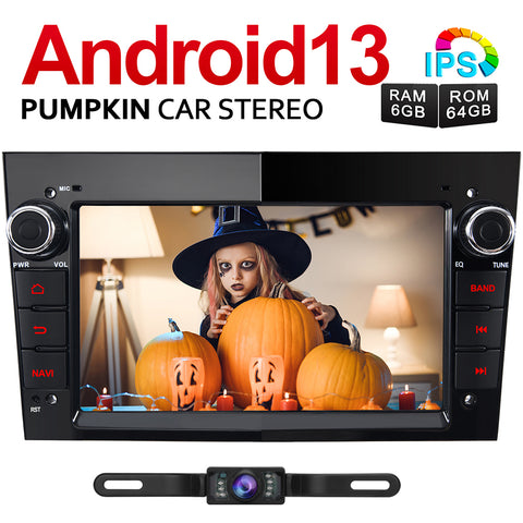 Pumpkin 7 Zoll 2 Din Android 13 Autoradio für Opel Corsa Meriva Astra mit Navi, Bluetooth, CD Player, Kamera