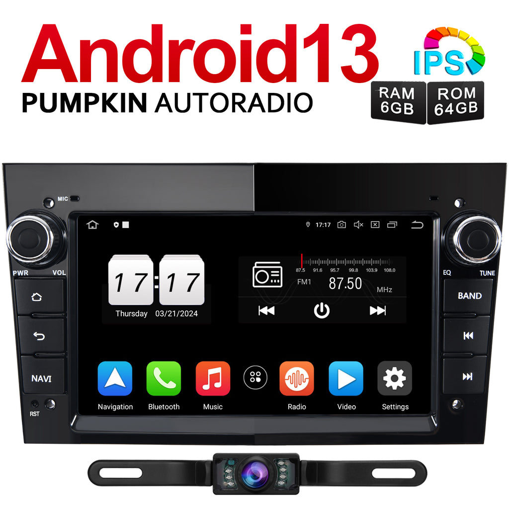 Pumpkin 7 inch 2 Din Android 11 car radio for Opel Corsa Meriva Astra with navigation, Bluetooth, CD player