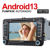 Pumpkin Android 13 Autoradio für VW Golf Touran mit Navi Bluetooth 7 Zoll Bildschirm, Unterstützt Android Auto DAB+ CD Player