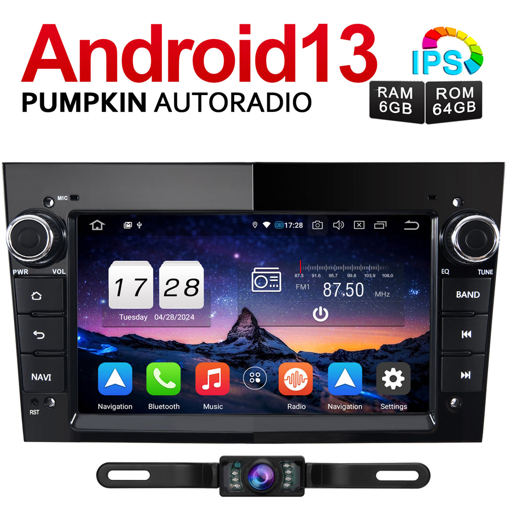 Pumpkin 7 inch 2 Din Android 11 car radio for Opel Corsa Meriva Astra with navigation, Bluetooth, CD player