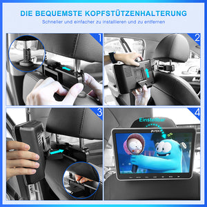 10,1 Zoll Slot-In Design DVD Player Auto Fernseher Kopfstütze mit Wandladegerät, HD Auto TV für Kinder mit Kopfhörer und HDMI-Eingang