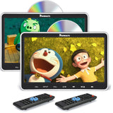 2×10,1 Zoll Kopfstützen DVD Player mit HD Bildschirm für Auto und Kinder, Slot-In Design Auto Fernseher mit HDMI
