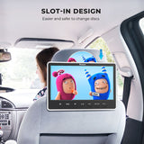 12 Inch 2 Screen Slot In Disc Type Headrest DVD Player with HDMI USB AV In/Out Headphones