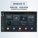 Pumpkin 7 Zoll Doppel-DIN Quad-core Android 13 Integrierte DAB Autoradio mit Navi Bluetooth