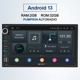 【Nécessite une mise à niveau manuelle】 Autoradio DAB intégré Pumpkin 7 pouces double DIN Android 13 avec navigation Bluetooth