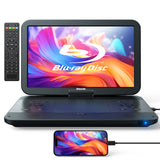 GOnavidio 15,4-Zoll Tragbarer Blu-ray-DVD-Player mit 1920 * 1200-LCD-Bildschirm und 4000-mAh-Akku