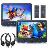 10.1 Inch HD Dual Headrest DVD Player with 2 Headphones, Supports USB/SD HDMI Input Unlimited Region