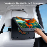 【Muttertagsdeals】10,1 Zoll HD Dual Kopfstütze DVD Player mit 2 Kopfhörern und Montagehalterung, Unterstützt USB/SD HDMI-Eingang Unbegrentzte Region