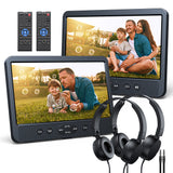 10.1 Inch HD Dual Headrest DVD Player with 2 Headphones, Supports USB/SD HDMI Input Unlimited Region