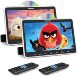 2×10,1 Zoll Kopfstützen DVD Player mit HD Bildschirm für Auto und Kinder, Slot-In Design Auto Fernseher mit HDMI