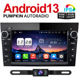 Pumpkin Opel Corsa Meriva Astra Android 13 Carplay Autoradio mit 7 Zoll 2 Din Touchscreen Radio mit Navi Bluetooth Kamera (6GB+64GB)