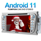 Pumpkin Android 11 Autoradio für Ford Focus MK2 /Mondeo MK4 /Galaxy/S-max mit Navi und DVD(2GB+32GB)