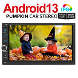 Pumpkin 7 Zoll Doppel-DIN Android 13 Integrierte Carplay Autoradio mit Navi Bluetooth(4GB+64GB)