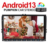 Pumpkin VW Radio 9 Zoll Doppel Din 1280*720 IPS Touchscreen Android 13 Autoradio für VW Golf 5 Golf 6 mit Bluetooth Navi DAB+ Android Auto(4GB+64GB)