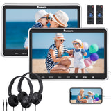 2×10,1 Zoll Kopfstützen DVD Player mit HD Bildschirm für Auto und Kinder, Slot-In Design Auto Fernseher mit Universal Kopfhörer und HDMI