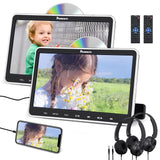 2×10,1 Zoll Kopfstützen DVD Player mit HD Bildschirm für Auto und Kinder, Slot-In Design Auto Fernseher mit Universal Kopfhörer und HDMI