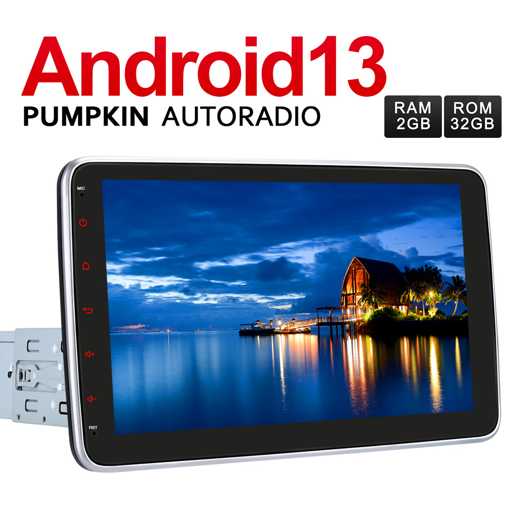 Pumpkin 10.1Android 13 Radio mit Drehbarem Bildschirm GPS Bluetooth –  PumpkinDE