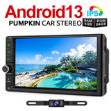 Pumpkin 7 Zoll Android 13 Autoradio Doppel Din Radio mit GPS Navi Bluetooth Kamera(4GB+64GB)