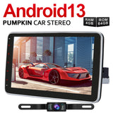 Autoradio Pumpkin 1 Din Android 12 avec navigation Bluetooth Carplay intégrée, prend en charge la caméra DSP WIFI DAB + 4G
