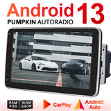 Autoradio Pumpkin 2 Din Android 12 avec écran 10,1 pouces et caméra, prend en charge DAB + Carplay Android Auto (4 Go + 64 Go)