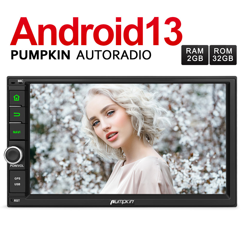PUMPKIN 2 Din Android 13 Autoradio mit Navi Bluetooth