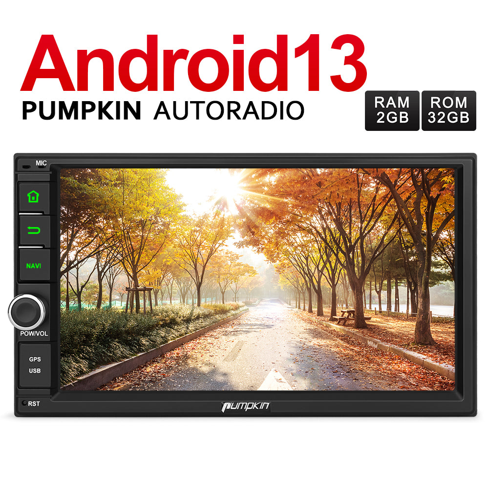 PUMPKIN 2 Din Android 13 Autoradio mit Navi Bluetooth