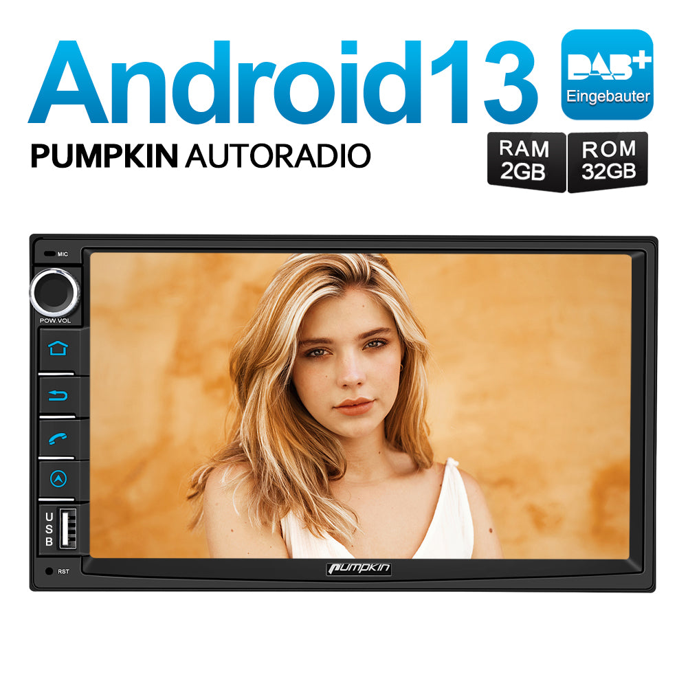 Pumpkin 7 Zoll Octa-core 2 DIN Android 13 Integrierte DAB