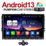Pumpkin 9 Zoll 2 Din VW Golf 5 Golf 6 Passat Polo T5 Android 13 Autoradio mit Bluetooth Navi Android Auto Kamera(4GB+64GB)