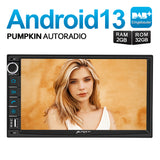 Pumpkin 7 Zoll Doppel-DIN Quad-core Android 13 Integrierte DAB Autoradio mit Navi Bluetooth