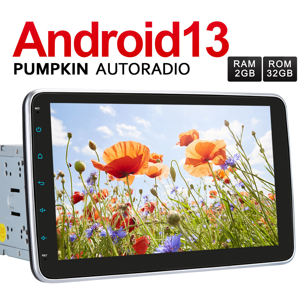 10.1 Android 13 Doppel DIN Autoradio mit drehbarer Touchscreen