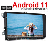 Pumpkin AA0729B Double Din Android 11 Car Radio for VW Golf 5 Golf 6 with 9 Inch 1280*720 IPS Large Screen, Bluetooth Navi DAB+ Android Auto (2GB+32GB)