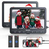 10,5-Zoll Auto DVD Player 2 Monitore Kopfstütze mit 5000 mAh Akku und 2 Kopfhörer