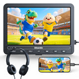 10,5 Zoll Auto DVD Player mit 5 Stunden Akuu, HDMI-Eingang, Kopfhörer, Tragbarer DVD-Player Auto TV Monitor Rücksitz für Kinder