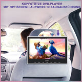 Appui-tête TV de voiture avec lecteur DVD Pumpkin en conception à ventouse avec écran de 10,1 pouces, moniteur d'appui-tête de voiture avec lecture USB/SD, entrée HDMI et mémoire de chargement