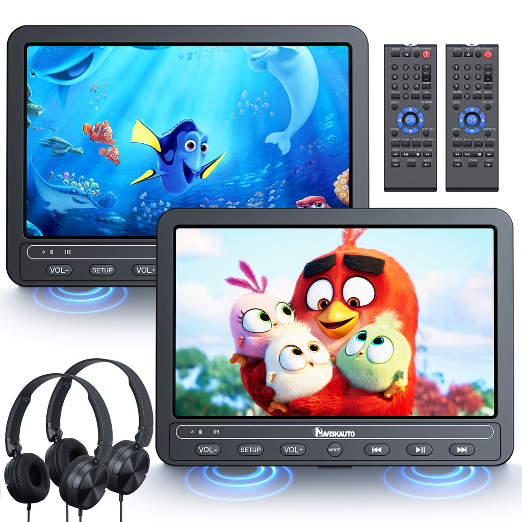 10,5 Zoll 2 Monitoren Kopfstützen DVD Player für Auto mit Akku, Kinder –  PumpkinDE