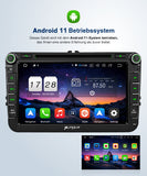 Pumpkin Doppel-Din Android 11 Autoradio mit 8 Zoll 1280*720 Bildschirm VW Passat Golf Jetta Polo Integrierter DAB Radio mit DVD Player