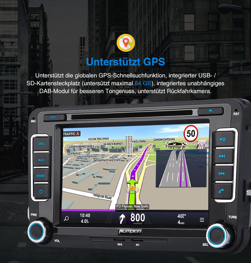 Pumpkin Android 11 Autoradio für VW Golf Touran mit Navi Bluetooth Kamera 7 Zoll Bildschirm, Unterstützt Android Auto DAB+ CD Player
