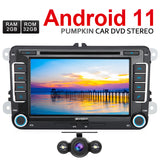 Pumpkin Android 11 Autoradio Volkswagen Tiguan Golf 5 RCD 310 mit Navi Bluetooth CD Player Unterstützt Android Auto DAB+