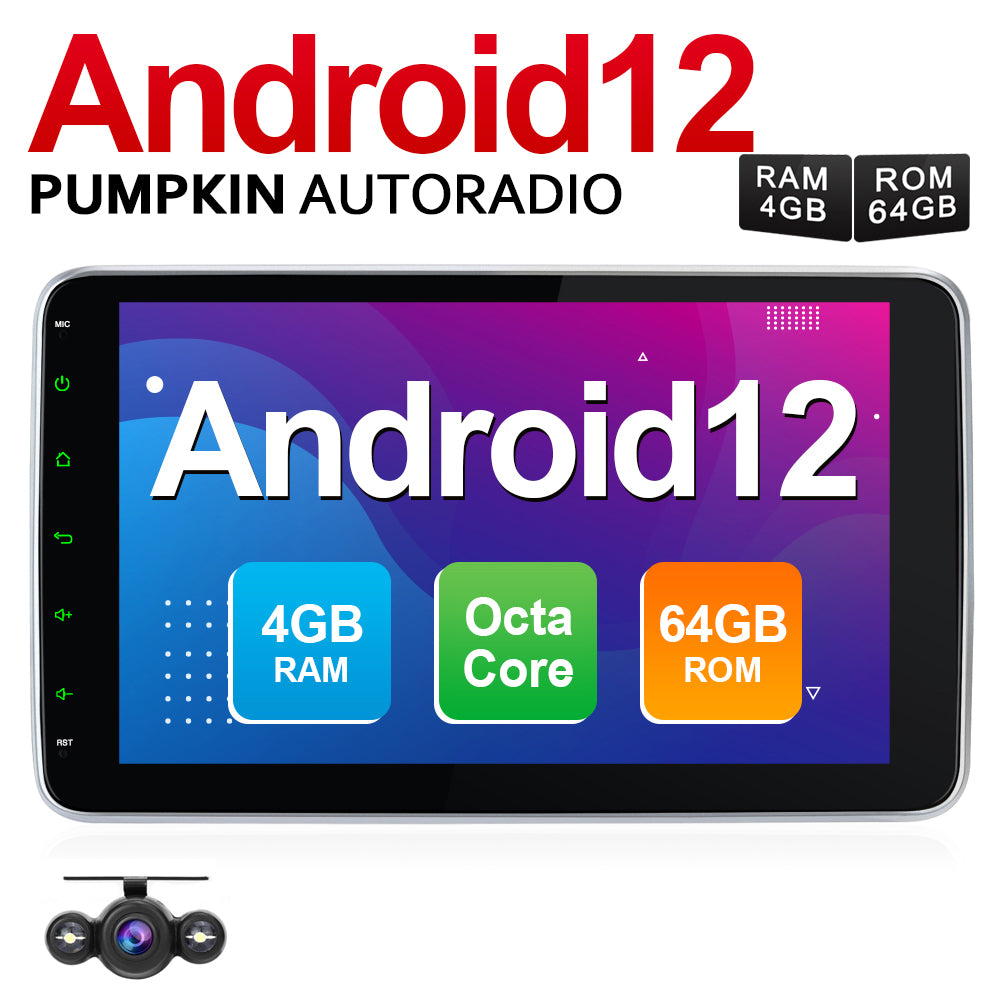 Pumpkin 10.1Doppel Din Radio Android 12 Bluetooth Autoradio mit Navi –  PumpkinDE