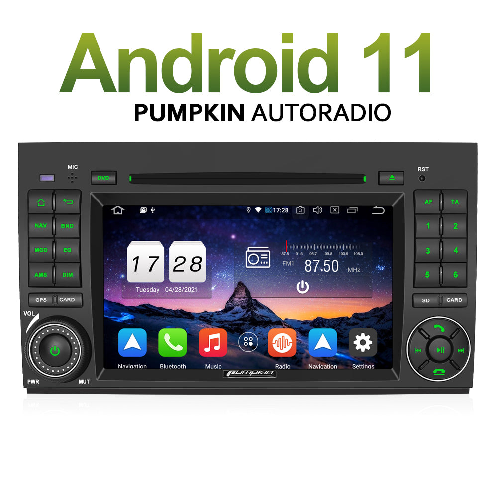 Pumpkin 7 Zoll Android 11 Autoradio für Mercedes mit Navi