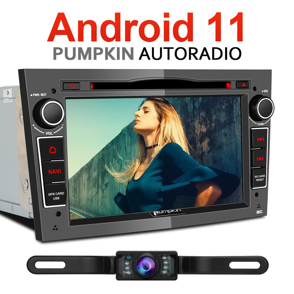 Pumpkin Autoradio für Opel Corsa D, Meriva A, Astra H mit Navi Bluetooth Unterstützt DAB+ USB/SD Android Auto Rückfahrkamera(Grau)