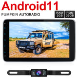 Pumpkin Android 11 Multimedia Android Auto 2 Din Autoradio mit Navi 10.1 Zoll Bildschirm, Unterstützt Carplay DAB +
