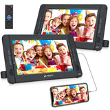 10.1 inch 2 screen portable DVD player with folding design, long battery life, supports load memory, HDMI/USB/SD/MM playback
